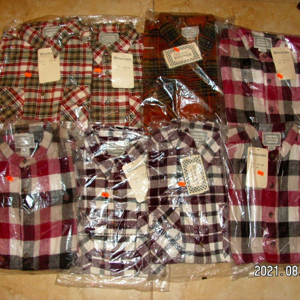 Vintage Men's 100% cotton Flannel Shirts Brand new
